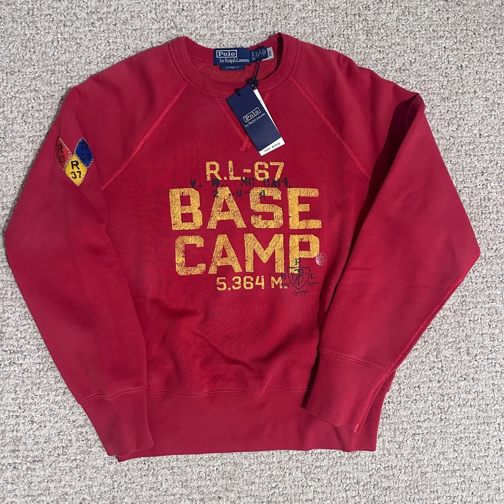 Ralph Lauren Red Base Camp Crewneck Sweatshirt